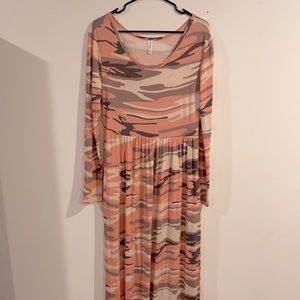 Pink camo maxi dress